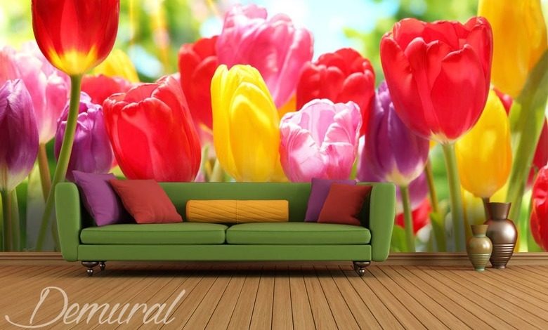 de heer tulp bloemen fotobehang fotobehang demural