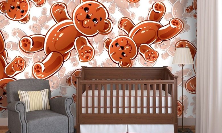 teddybeer mascotte fotobehang voor de kinderkamer fotobehang demural