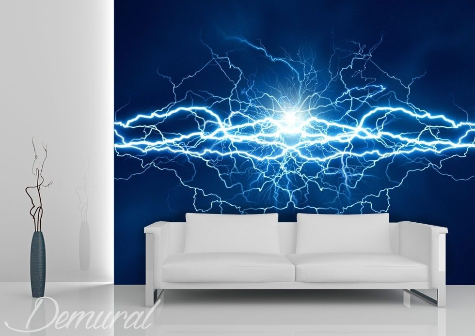 Elektrische storm Abstracte Fotobehang Fotobehang Demural