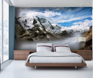 vallei in de wolken fotobehang voor de slaapkamer fotobehang demural