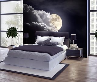 nachtelijke maan fotobehang voor de slaapkamer fotobehang demural