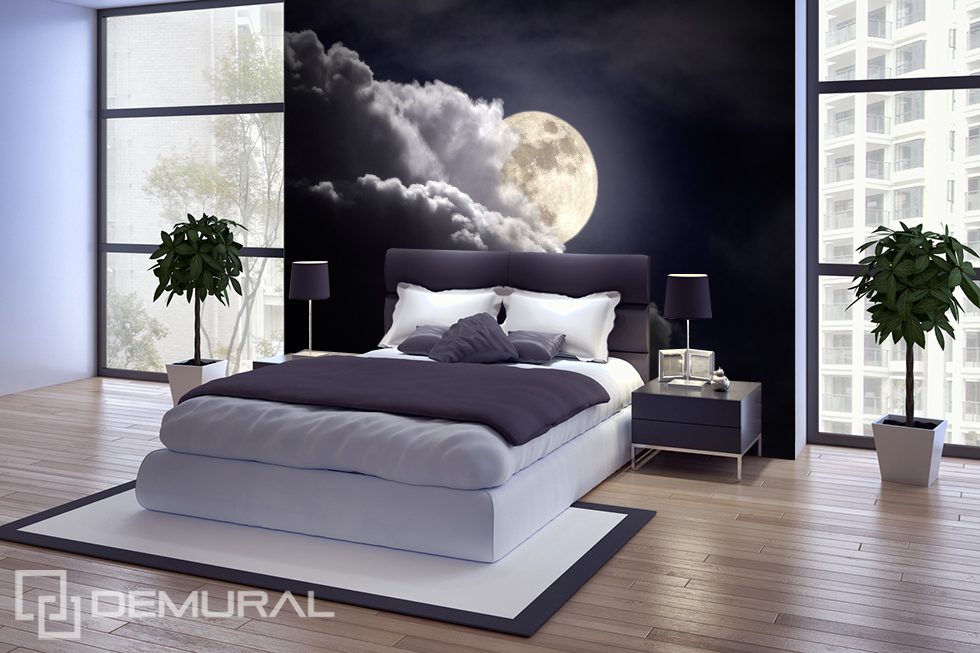 Nachtelijke maan Fotobehang voor de slaapkamer Fotobehang Demural