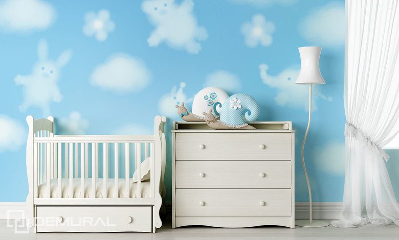 grappige wolken fotobehang voor de kinderkamer fotobehang demural