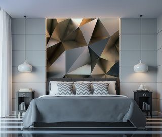 een geometrische mish mash van euforie fotobehang voor de slaapkamer fotobehang demural