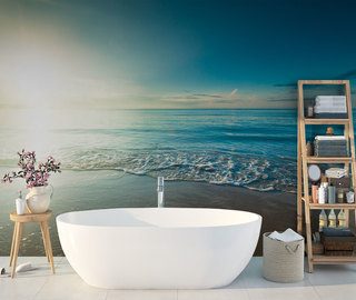 wegzeilen in zeediepte fotobehang voor de badkamer fotobehang demural