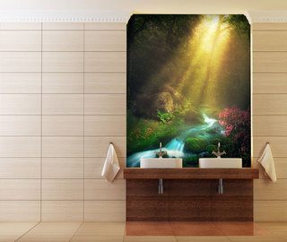op het mooie uur van de dageraad fotobehang voor de badkamer fotobehang demural