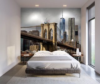 de chic van een grote stad bruggen fotobehang fotobehang demural
