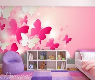 in het roze koninkrijk fotobehang voor de kinderkamer fotobehang demural