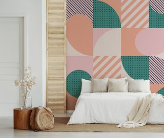 geometrische sixties vibe fotobehang voor de slaapkamer fotobehang demural