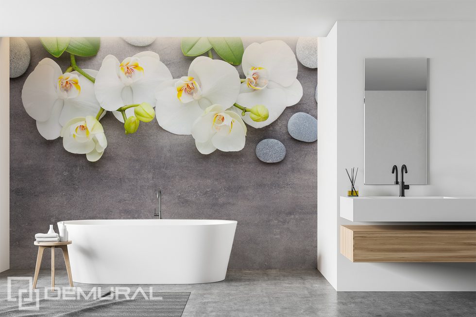 Decoratie voor uw spa-lounge thuis - verwen uzelf met ontspanning Fotobehang voor de badkamer Fotobehang Demural