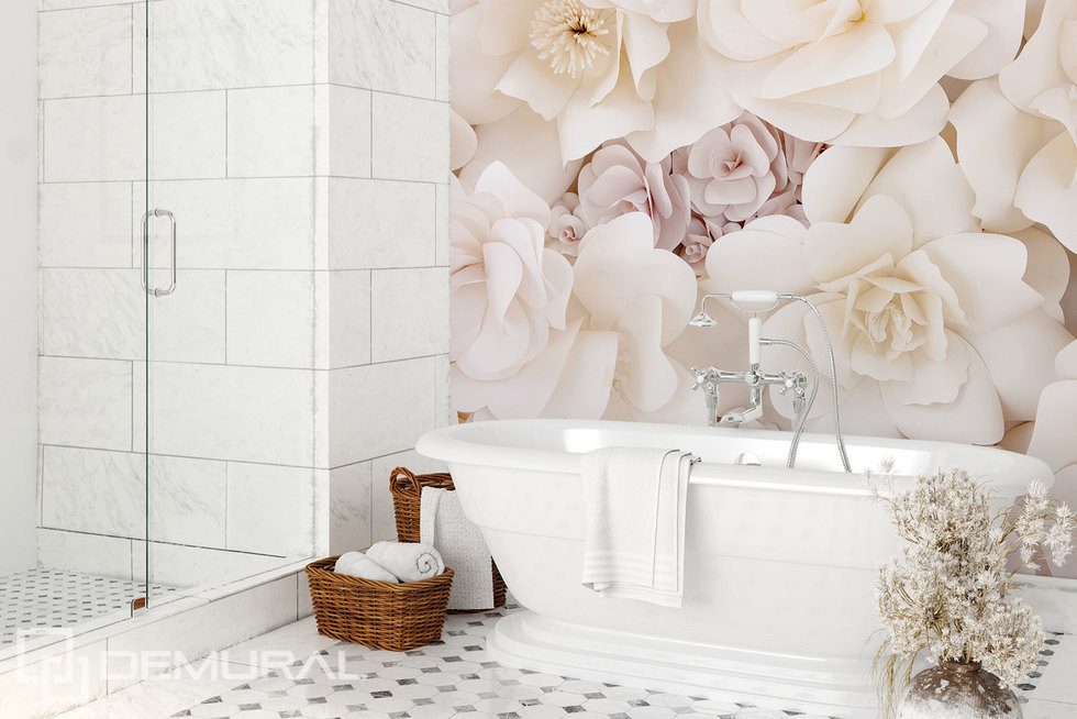 Een compositie van delicate bloemblaadjes Fotobehang voor de badkamer Fotobehang Demural
