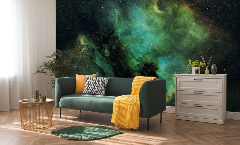 de aurora borealis voor de hele muur kosmos fotobehang fotobehang demural