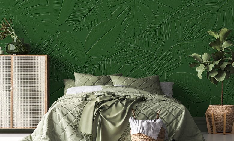 in relief gemaakte jungle fotobehang voor de slaapkamer fotobehang demural