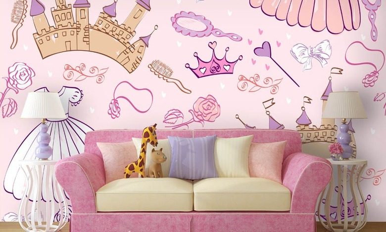 de prinsessenkamer fotobehang voor de kinderkamer fotobehang demural